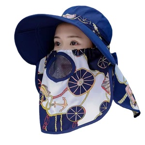 Chapeau de soleil à large bord pour femme avec protection faciale UPF 50, en coton respirant, idéal pour la cueillette du thé, le travail agricole en extérieur et la protection UV estivale - Product Image 5