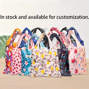 Sac de courses pliable en polyester et nylon taffetas 190T, grand format, robuste, à motif de dessin animé, en stock, promotion de gros - Product Image 2