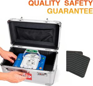 Boîte de rangement pour véhicule avec serrure à combinaison - 15,5 x 9,6 x 10 pouces, compatible <span class=keywords><strong>AED</strong></span> universel, boîte pour dispositifs médicaux - Product Image 3