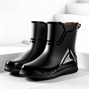 <span class=keywords><strong>Botas</strong></span> de Lluvia para Hombre, Altura Media, Parte Superior de PVC, Impermeables, Transpirables, Antideslizantes, Cálidas, con Forro de <span class=keywords><strong>Pelo</strong></span> Artificial y Suela de Goma - Product Image 3