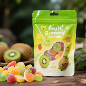 Tùy chỉnh in Vật liệu PE đứng lên túi với hình dạng đặc biệt cửa sổ treo lỗ cho trái cây Gummy Mylar Túi - Product Image 4