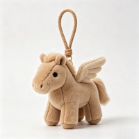 Nouveau porte-clés tendance en peluche éco-responsable en forme de cheval de dessin animé pour femmes, avec breloque de sac à main et ornement de voiture