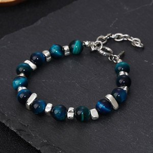 Occhio di <span class=keywords><strong>tigre</strong></span> blu naturale e irregolarità braccialetto in pietra ematite bracciale braccialetti gioielli per uomini e donne S622 - Product Image 2