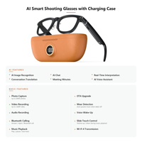 Lunettes Intelligentes IA avec Caméra BT5.3, Traduction, ChatGPT, Wi-Fi, Enregistrement Vidéo et Audio, Étui de Recharge – Lunettes Professionnelles Intelligentes