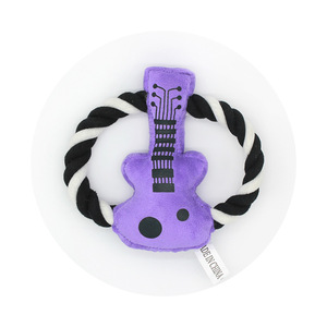 Juguete de Peluche con Forma de Guitarra para Perros, con Sonido, con Asa, Interactivo, 14x15cm, Marca Kinghon, Juguete de Peluche de Algodón y Cuerda para Masticar - Product Image 5