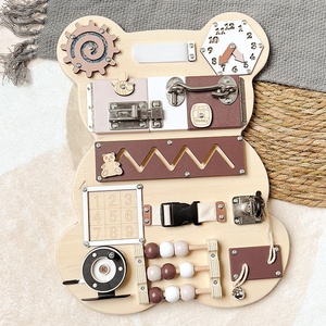 Unisex 5 Để 7 Năm Tuổi Giáo Dục Đồ Chơi Gấu Bận Hội Đồng Quản Trị Montessori Tường Trò Chơi Với Âm Nhạc Cơ Chế Mở Khóa Gỗ Bận Hội Đồng Quản Trị Bằng - Product Image 3