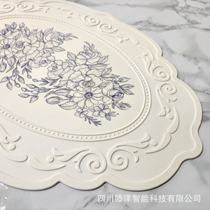 Embossed Silicone Placemat Lace Trim Vintage Coasters Protective Tumbler <strong>Pads</strong> Coasters for Coffee Table Desk Coaster - Product Image 2