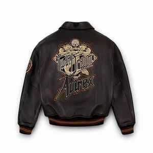 جاكيت جلد Avirex احترافي عالي الجودة بتصميم مخصص للدراجات النارية ، جاكيت جاكيت جلد مزدوج التنين - Product Image 1