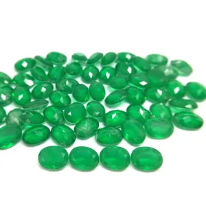 14mm Synthetic Emerald Loose Gemstone Oval Cut 12*16 Multi Type Shape Crystal Fusion Stone