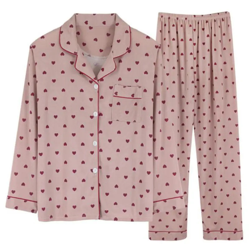 Pyjama Set für Frauen Sexy LeoPard Pyjama Frühling Herbst Nachtwäsche Anzüge Langarm Home Kleidung Casual Outwear 2 Stück gestreift