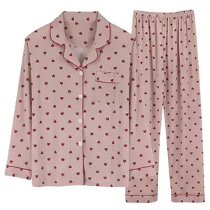 Pajama Set per Le Donne Sexy Del Leopardo Pigiama Autunno della Molla Degli Indumenti Da Notte Vestiti a Maniche Lunghe Vestiti A Casa Casual Outwear 2 Pezzi A righe