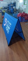 Benutzer definierte 7ft * 3ft Outdoor Folding doppelseitige Rechteck vertikale Linie quadratische Pop-up-Banner für den Sport
