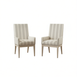 Ensemble de 2 fauteuils de salle à manger à dossier haut, modèle D0100HX38MP, pieds en bois recouverts de tissu, design contemporain - Product Image 1