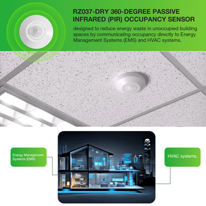 Sensor de Presencia <span class=keywords><strong>PIR</strong></span> de Techo 12/24VDC con Relé de Contacto Seco para Sistemas de Gestión de Energía EMS/HVAC, Uso en Proyectos Hoteleros - Product Image 4