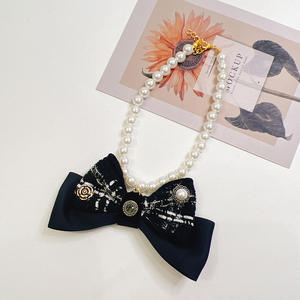 Pet Luxury Fiber <b>Bow</b> Necklace Small <b>Dog</b> Birthday Party Decoration Valentine's Day Gift Fashion Small Animal Collar - Product Image 5