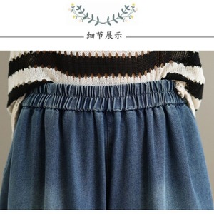 Pantaloni Harem in Denim Sottile a Balcone con Balze a Strati, Stile Francese Chic, Gamba Larga, Taglie Forti, Collezione Estiva 2026 - Product Image 3