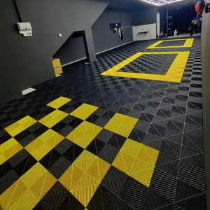 Modular Rigid PP Garage Interlocking Floor Tiles 40*40*1.8cm High Strength Car Wash Room Flooring Mats - Product Image 1