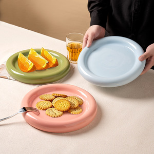 Platos <span class=keywords><strong>de</strong></span> Cerámica para Bodas, Color Rosa, Platos Redondos <span class=keywords><strong>de</strong></span> <span class=keywords><strong>Porcelana</strong></span> Verde para Servir la Cena, <span class=keywords><strong>Vajilla</strong></span> - Product Image 1