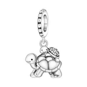 Pendentif Bracelet Mère et Bébé Tortue, Accessoire Original Haut de Gamme DIY pour Bracelet et Collier, Style Femme - Product Image 1