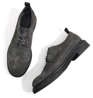 Chaussures Richelieu brogues sculptées style britannique pour hommes en cuir véritable, tendance, décontractées, à lacets, en cuir de vachette et semelle en caoutchouc, vente en gros