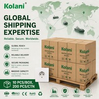 Enchufe de Pared Kolani Estándar Británico de Una Vía 16A EU Schuko 250V, Blanco Brillante PC, Enchufe de Pared con Conexión a Tierra y Orificio Redondo Europeo
