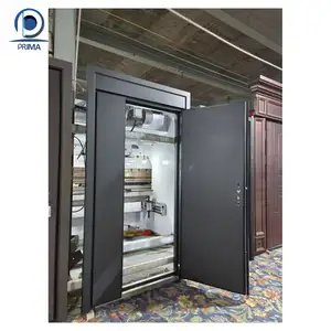 Porta de vidro de ferro forjado moderna de segurança anti-roubo Doorwin Porta de aço dupla entrada externa