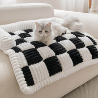 Tapis de couchage pour animaux de compagnie en flanelle, lit pour chat personnalisable, coussins de canapé épais pour l'hiver, lavables