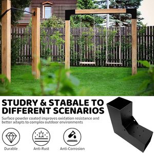 DIY 90 °   Supports d'angle droits pour gazebos, patios, porches, chalets en bois, support de pergola en forme de L 4"x4" - Product Image 3