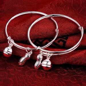 New Bé Vòng Đeo Tay Khoảng Trống S999 Sterling Silver Bé Bangle Với Vòng Đeo Tay Quyến Rũ Cho Bé Trai - Product Image 5