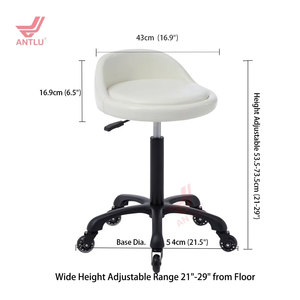 360 Rotating Modern Dining Stool Office <strong>Chair</strong> with Back Support Hydraulic Height Adjustable - Product Image 5