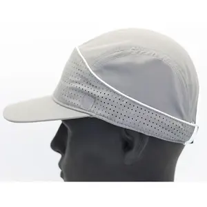 قبعة ركض من البوليستر غير منظمة ذات حافة منحنية بشعار مخصص للبيع بالجملة قبعات رياضية سريعة الجفاف من 6 طبقات