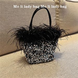 24 New Models High-End <b>Sequin</b> Evening <b>Bags</b> Ostrich Handheld Shoulder Crossbody <b>Bags</b> Parties Annual Polyester Tanjing - Product Image 6