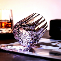 Vaso de whisky de cristal tallado a mano con base pesada, estilo Old Fashioned, sin plomo, transparente, para Bourbon, Scotch y cócteles.