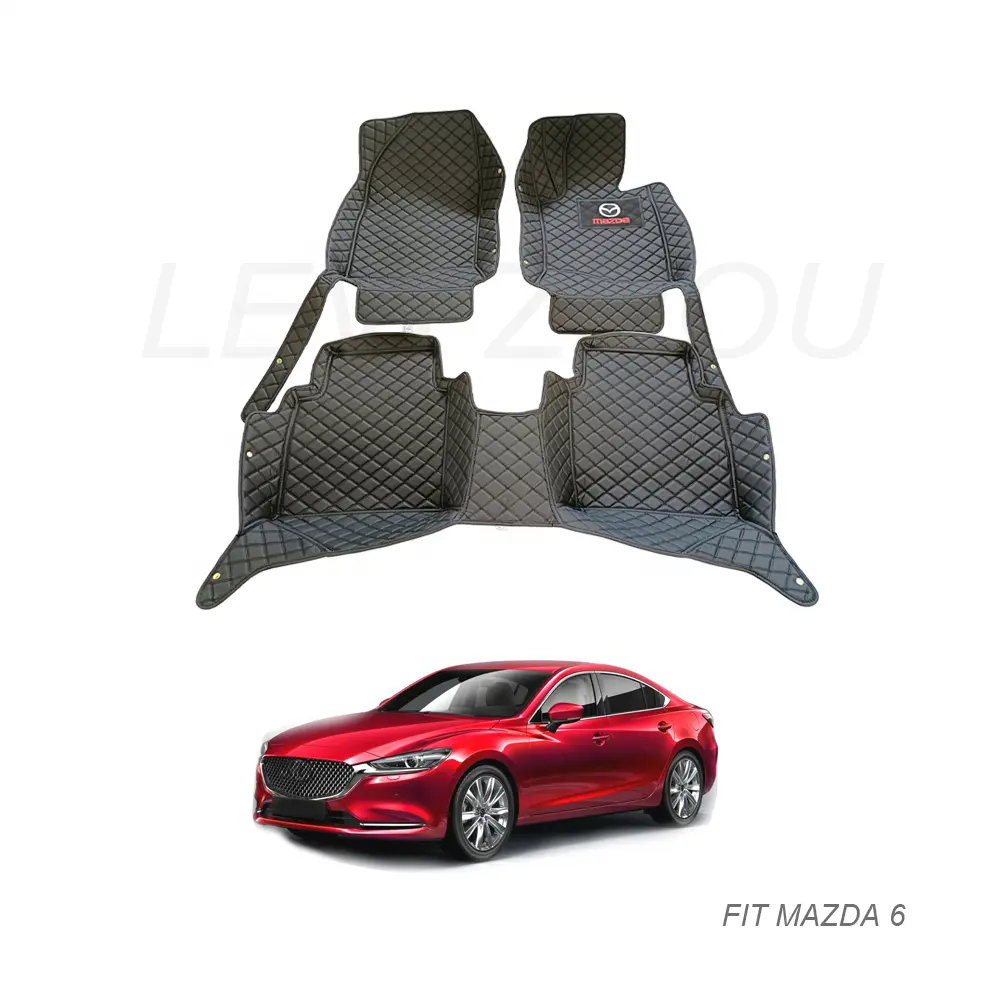 Lüks ve moda tasarım deri özel su geçirmez 7D araba paspas seti Mazda 6 2006-2016 için 2017-2022 2023