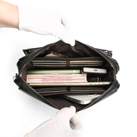 Tas Selempang Bisnis Pria Kapasitas Besar Bahan Tenun Lembut, Dompet Mewah Berkualitas Tinggi dengan Kulit PU Tahan Air