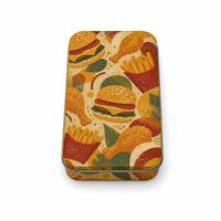 Boîte en étain rectangulaire personnalisée de qualité alimentaire, conteneur métallique portable pour poulet, biscuits, bonbons, thé et emballages cadeaux
