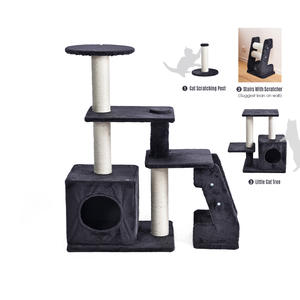 Produttore di alberi per gatti 3-In-1 nuovo Design Multi-livello grande albero per gatti 100% naturale Sisal graffio Post muro scale gatto - Product Image 1
