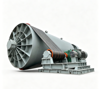 Broyeur à billes industriel robuste grande capacité 40-80t/h Moteur 250KW Entraînement par courroie trapézoïdale Dimensions 3600x7200mm Matériau PV