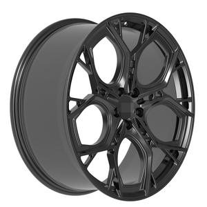 <span class=keywords><strong>Jantes</strong></span> en alliage d'aluminium forgées sur mesure, design monobloc, finition noire 5x110 pour Abbas <span class=keywords><strong>Abarth</strong></span> 500 - Product Image 1