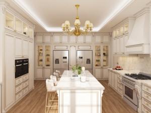 Gabinetes de Cocina Europeos de Lujo con Detalles en Dorado y Puertas de Vidrio, Diseño para Toda la Casa, Edición Limitada, Proveedor de Foshan - Product Image 4