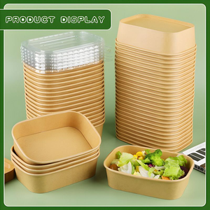 Bols en papier kraft rectangulaires/carrés jetables, de qualité alimentaire, étanches à la graisse et à l'eau, double revêtement PE, personnalisables pour sandwichs - Product Image 2