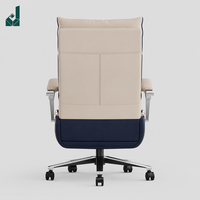 Chaise de bureau de direction haut de gamme en cuir véritable moderne avec fonction massage, hauteur réglable, base pivotante, multifonctionnelle et luxueuse