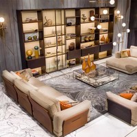 Italienisches Luxus-Ledersofa, Großes Modernes Villen-Möbelstück, Hochwertiges Wohnzimmer-Sofa