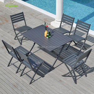 Wholesale Restaurant <strong>4</strong> <strong>Seater</strong> Table <strong>Set</strong> Aluminum <strong>Bistro</strong> Folding Table and Chair Outdoor Furniture Table <strong>Set</strong> for Cafe - Product Image 4