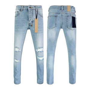 Jeans di Alta Qualità di Marca di Lusso Ksubiy, Pantaloni <span class=keywords><strong>Hip</strong></span> <span class=keywords><strong>Hop</strong></span> Elasticizzati Strappati in Denim, <span class=keywords><strong>Abbigliamento</strong></span> Maschile Ksubis - Product Image 2
