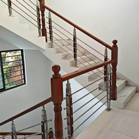 Poteaux de garde-corps verticaux pré-ensinellés en acier inoxydable et PVC pour hôtels, rampes d'escalier modernes résistantes à la rouille, sans découpe de câbles sur site