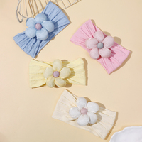 Bando bunga lucu anak-anak, aksesori ikat rambut nilon cantik 12 warna