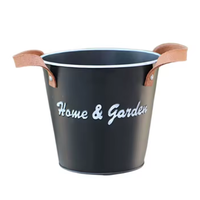 Pot de fleur moderne en métal avec poignée Design Home Garden Bucket Planters Balcon House Decor for Nursery Wedding Christmas