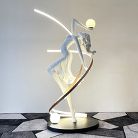 Lampe suspendue, décoration de bar, art, sculpture de danseuse, ornement moderne, lampe de sol LED blanche d'intérieur, ballerine