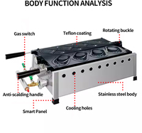 Gaufrier professionnel en acier inoxydable en forme de chaussure Crocs, à gaz, pour la vente de street food, haute productivité et grande capacité